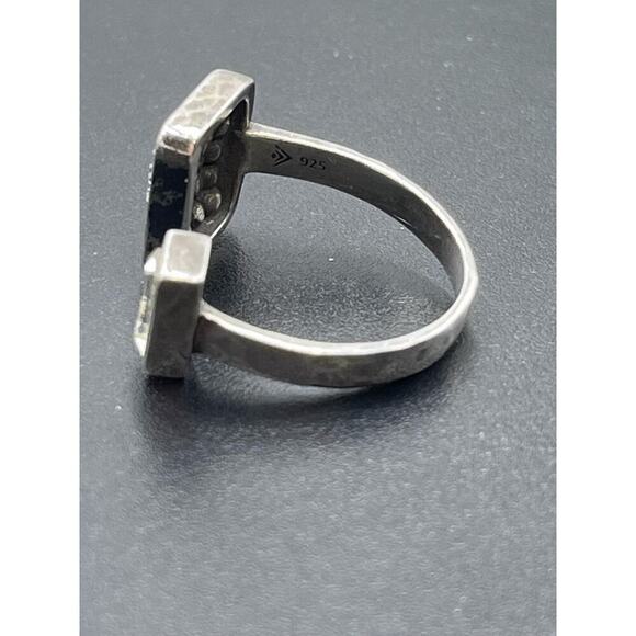 Silpada Signed Swarovski Crystal Sterling Silver 925 Adjustable Cuff Ring Sz  9 - Picture 10 of 16